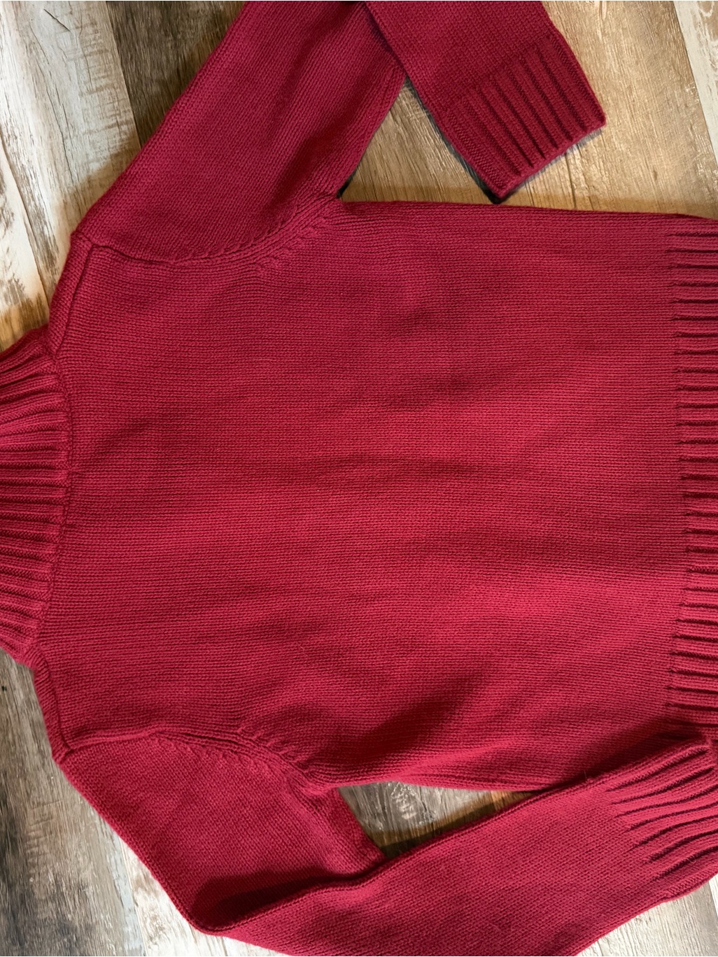 Vintage Red Zip Cardigan With Star Appliqus, Made In Hong Kong, — image 8 of 8